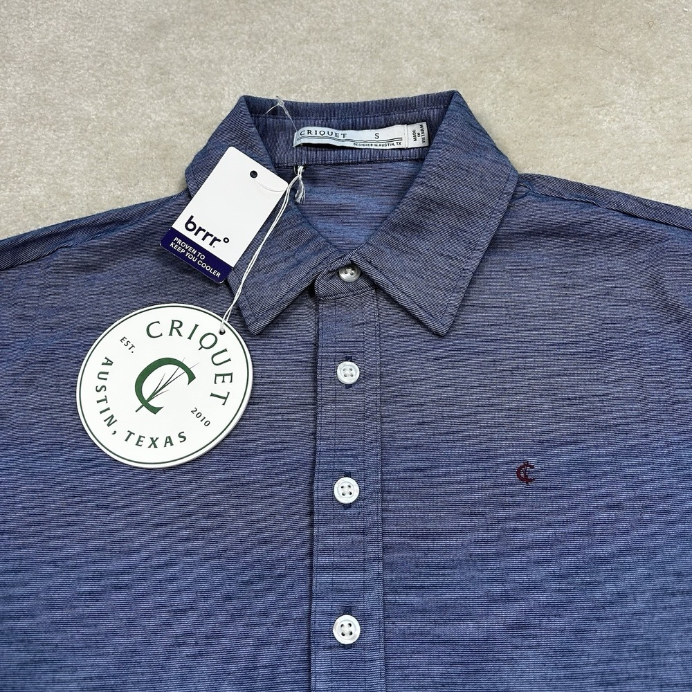 Criquet Brrr Performance Range Polo Shirt Men Small Cooling Wicking Lightweight